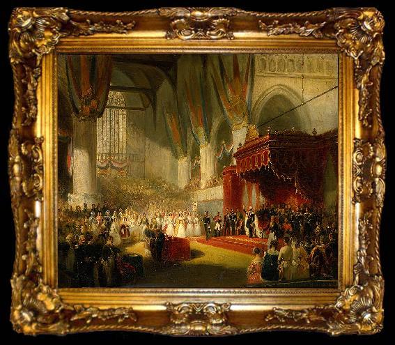 framed  Nicolaas Pieneman The Inauguration of King William II in the Nieuwe Kerk, ta009-2